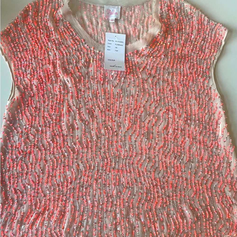 Parker sparkly beaded sleeveless top